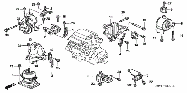 Engine Mounts ('05) (4WD) for 2005 Honda Pilot #0