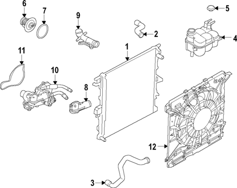Radiator & Components for 2024 Lincoln Aviator #1