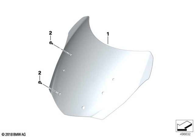 77338528329 - Ergonomics &amp; Comfort: Windshield, Low for BMW-Motorrad Image