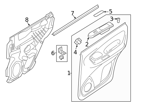 Interior Trim - Rear Door for 2012 Ford Escape #0