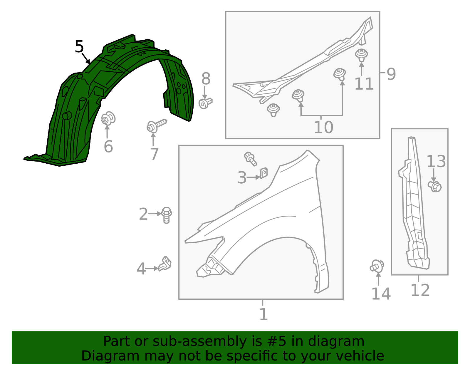 2013-2015 Acura RDX Fender Splash Shield 74100-TX4-A00 | OEM Parts