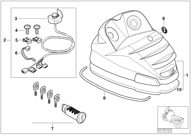 71607658463 - Audio, Navigation, Information Systems: Rep.Kit F Lock Cylinder for BMW-Motorrad Image
