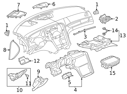 Instrument Panel Components for 2010 Saab 9-5 #0
