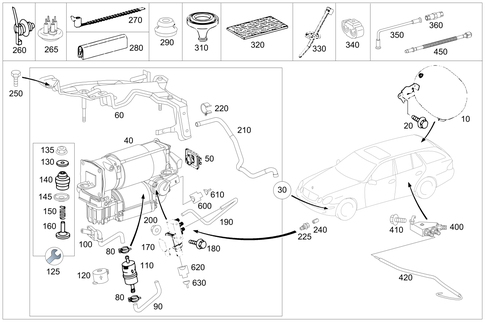 Compressor and Range of Lines for 2000 Mercedes-Benz E55 AMG #0