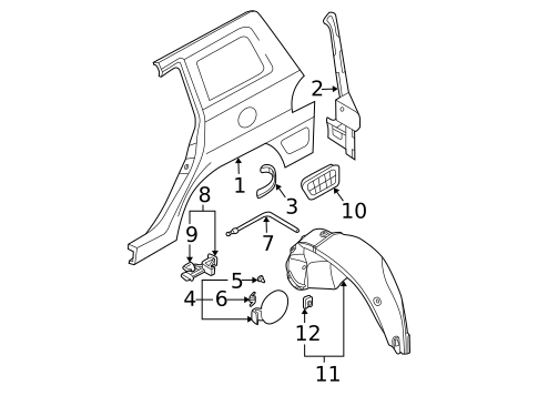 Fuel Door for 2004 Hyundai Santa Fe #0