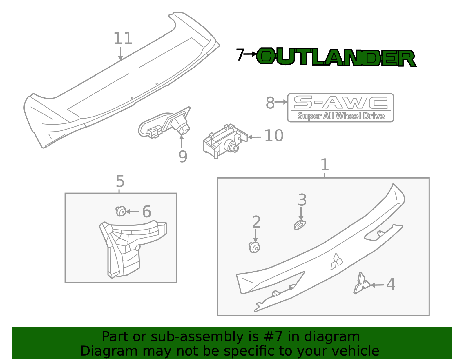 2022-2025 Mitsubishi Hatch Emblem 7415A744 | Mitsubishi Parts