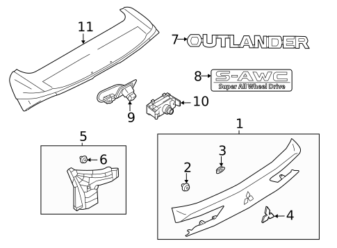 Exterior Trim - Lift Gate for 2025 Mitsubishi Outlander PHEV #0