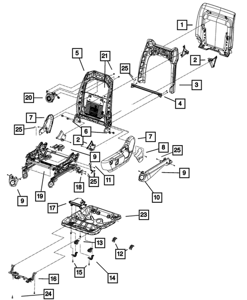 Front Seats - Adjusters, Recliners, Shields and Risers for 2011 Dodge Durango #1