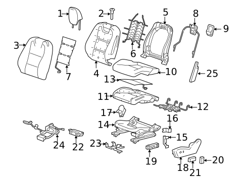 Driver Seat Components for 2010 Chevrolet Camaro #0