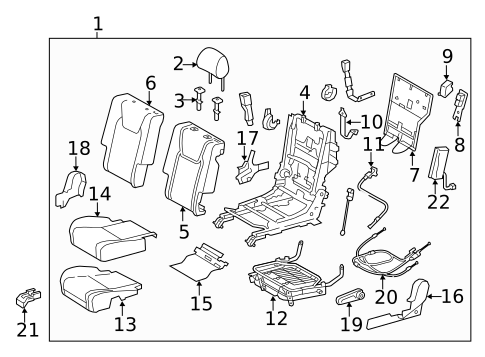 Rear Seat Components for 2012 Lexus RX350 #3