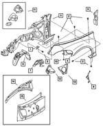 5016290AB - Body Sheet Metal Except Doors: Front Strut Mounting Panel Package, Right for Mopar Image
