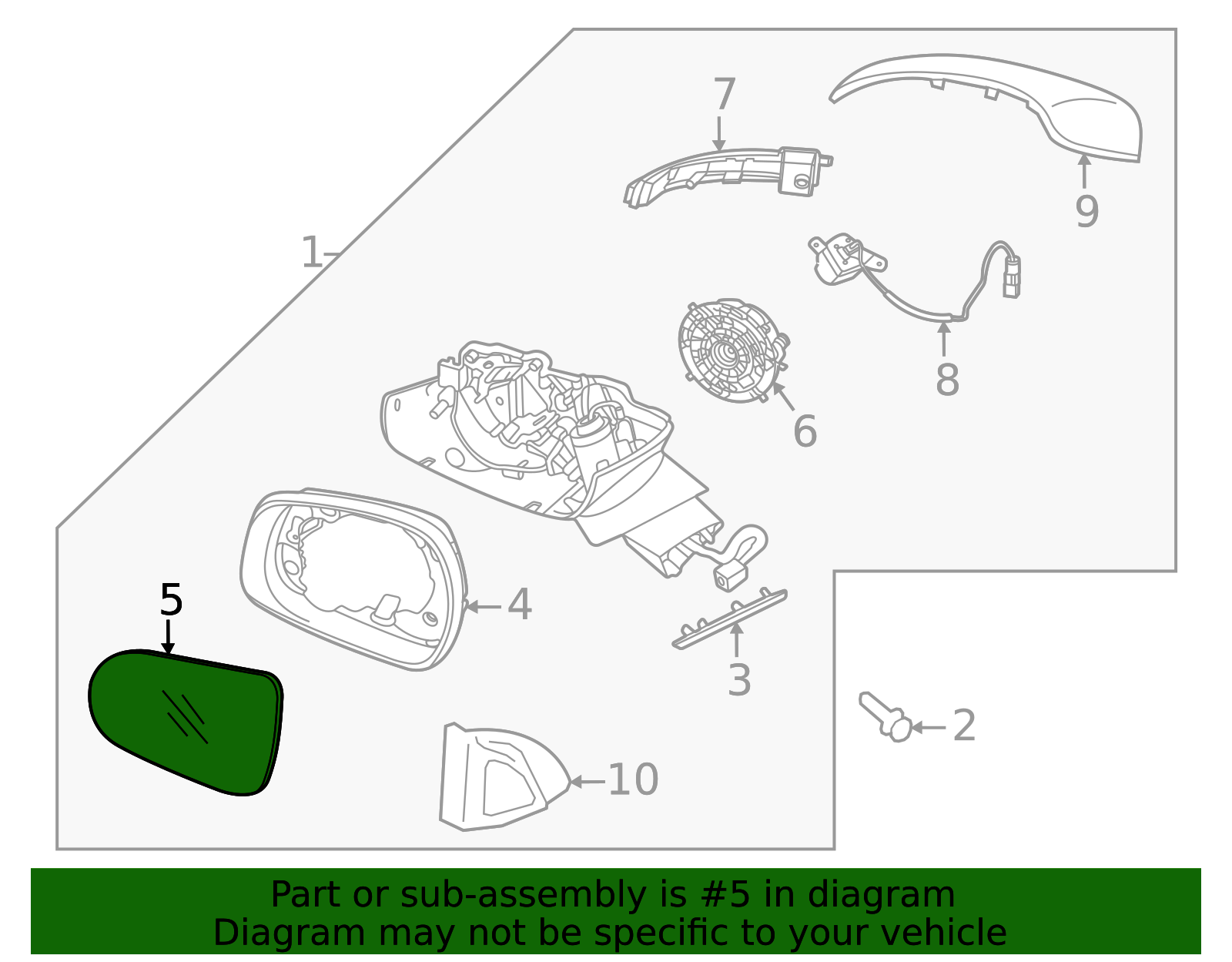 EAP Passenger Side Mirror Glass Compatible With Kia Sorento 2021-2025, Carnival 2022-2025, Heated 87621R5000 87621R0000 87621R0010