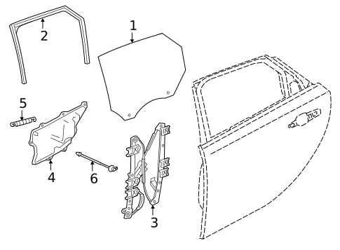 Glass - Rear Door for 2017 Jaguar XF #0
