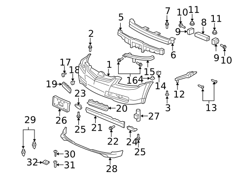 Bumper & Components - Front for 2004 Acura TL #0
