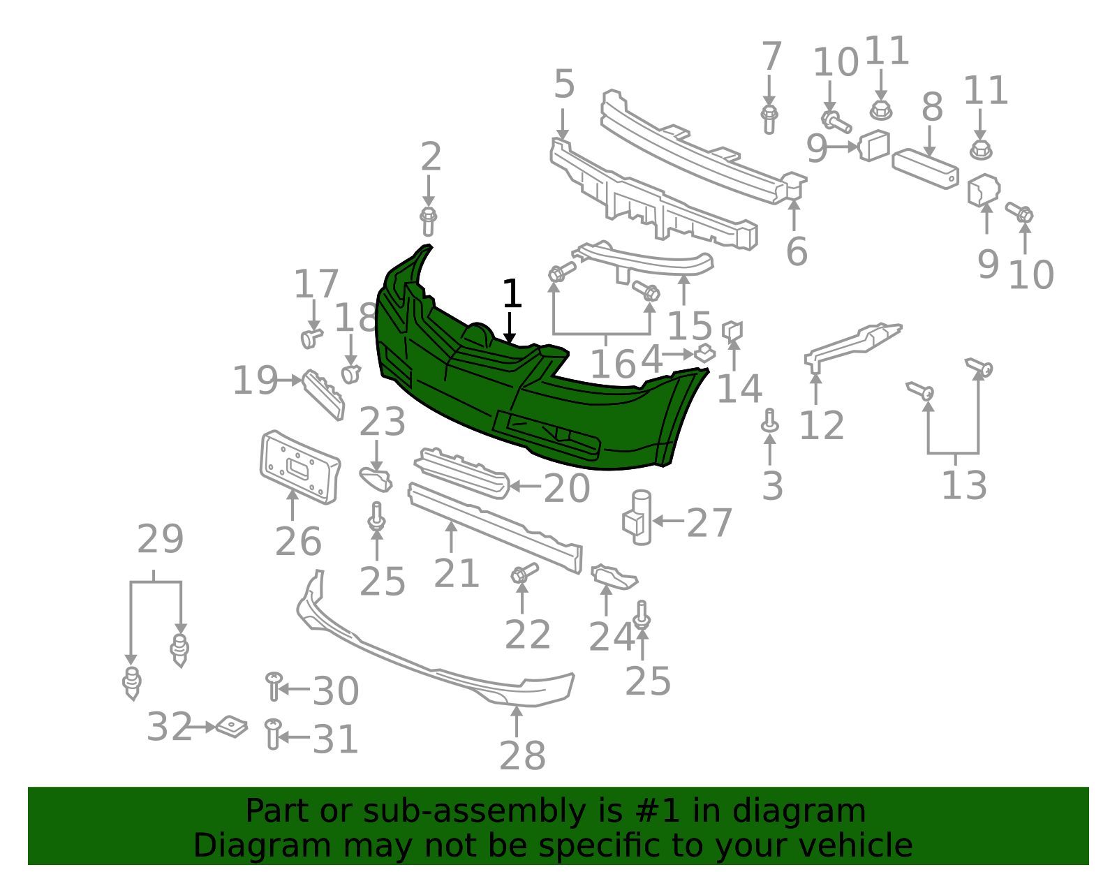 2004-2006 Acura TL Bumper Cover 04711-SEP-A90ZZ | OEM Parts Online