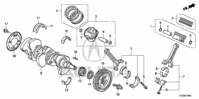 Crankshaft - Piston for 2017 Acura RLX #0