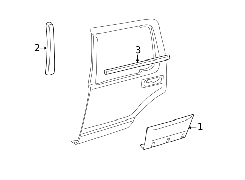 Exterior Trim - Rear Door for 2005 Lincoln Aviator #0