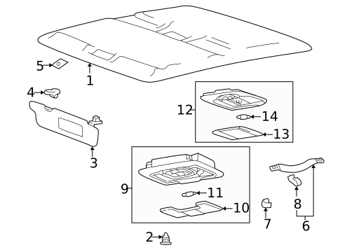 Interior Trim - Roof for 2001 Kia Optima #0