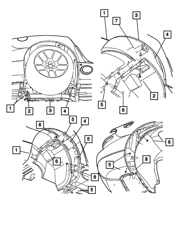 4865648AD - : Splash Shield, Right Rear, Upper for Mopar Image
