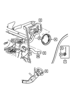 55359243AA - Fuel: Fuel Filler Housing for Mopar Image