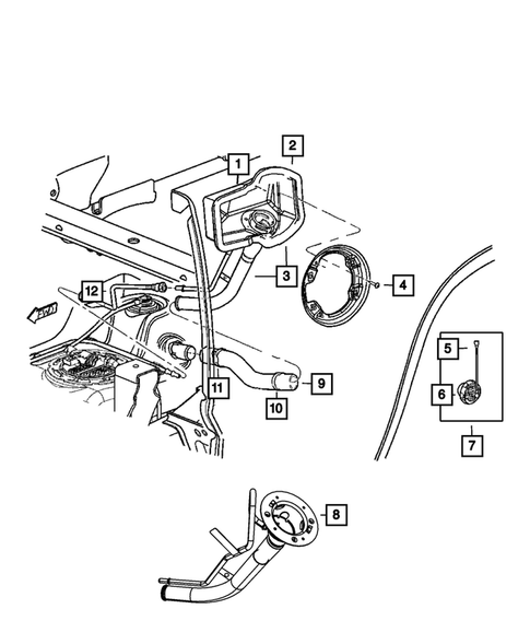 Fuel Tank Filler Tube for 2010 Dodge Dakota #0