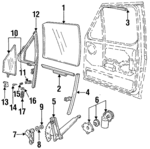 F4TZ1521411A - Body: Door Glass for Ford: Bronco, F-150, F-250, F-250 HD, F-350, F-Super Duty Image