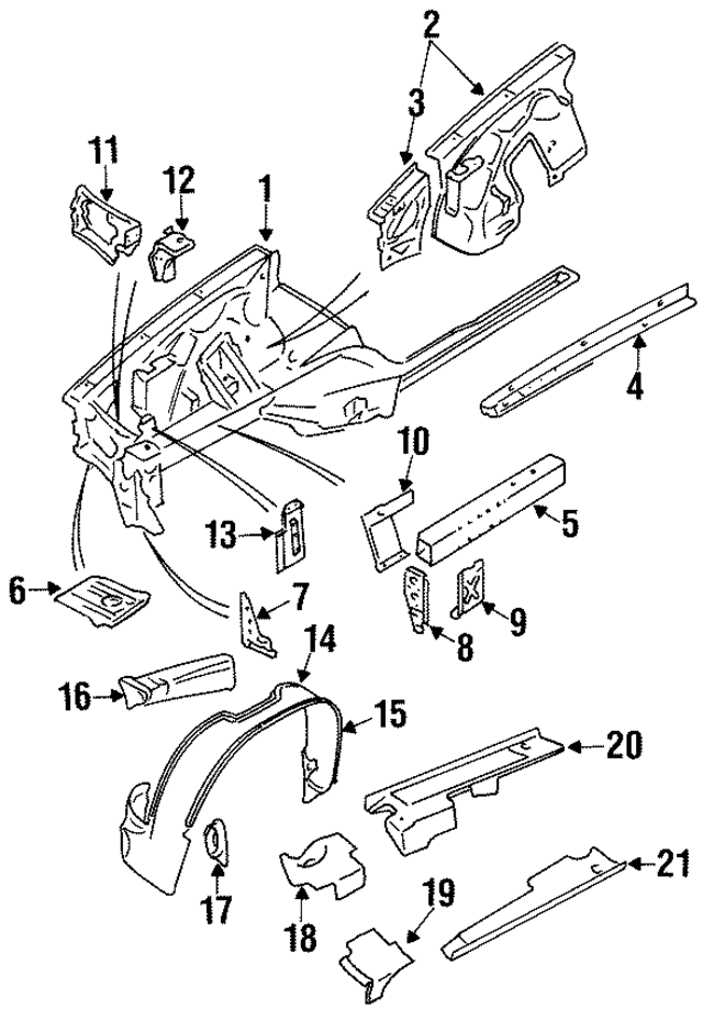 FNB4019AA - Body: Apron Assembly for Jaguar Image