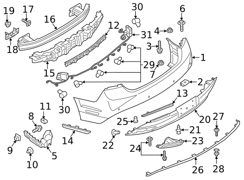 Bumper & Components - Rear for 2018 Lincoln MKZ #0