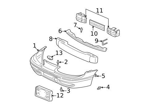 Bumper & Components - Front for 2004 Oldsmobile Alero #0