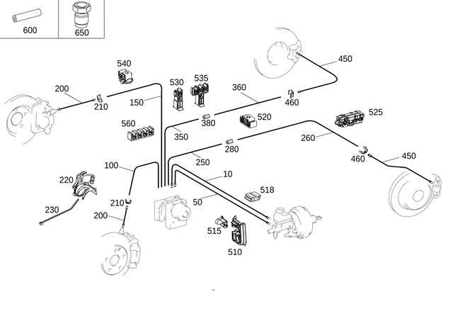 2124200126 - Brake System: Line for Mercedes-Benz Image image