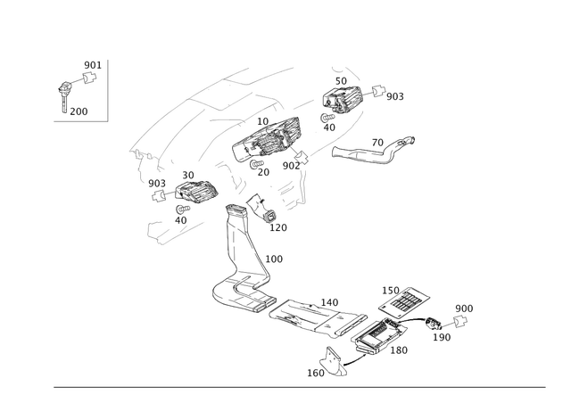 2128302554 - Heating and Ventilation: Air Vent for Mercedes-Benz: E350, E400, E550, E63 AMG Image image