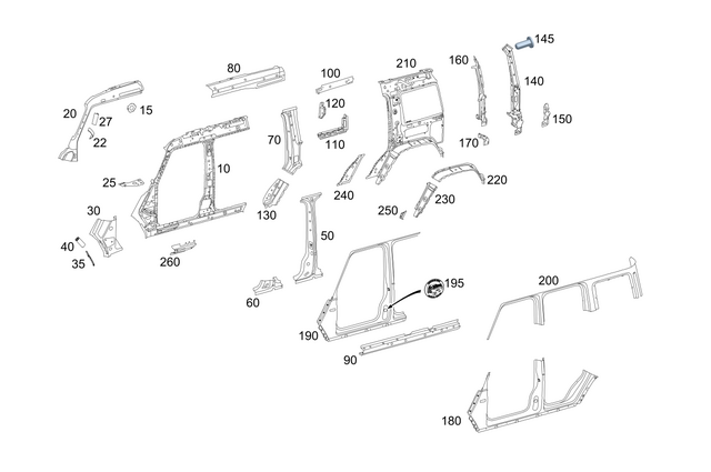 4636826200 - Side Panels: Dampening, a-Pillar for Mercedes-Benz Image image