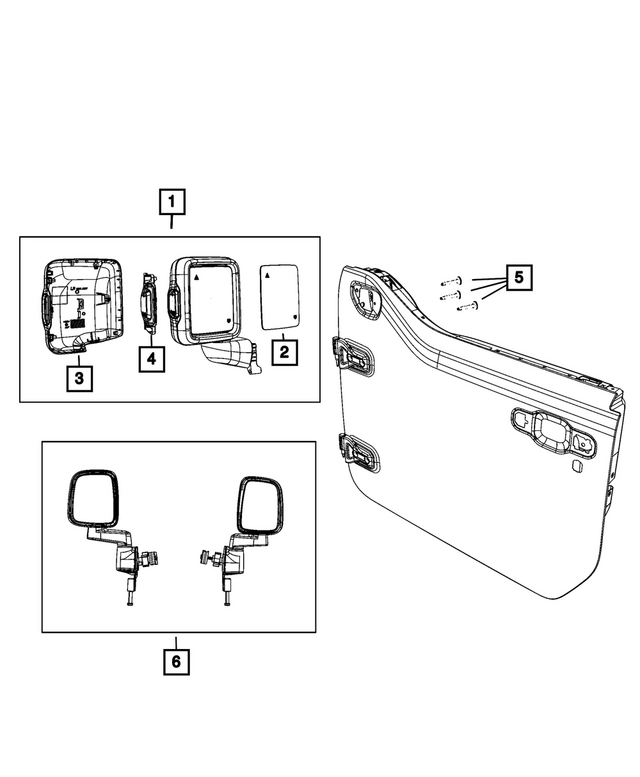 68628276AA - Doors, Door Mirrors and Related Parts: Outside Rearview Mirror, Right for Mopar Image