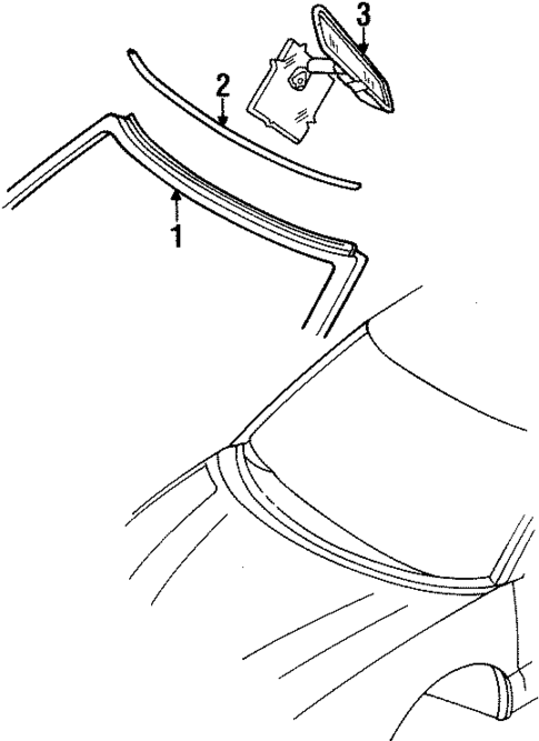 Windshield Header & Components for 1998 Chrysler Sebring #0