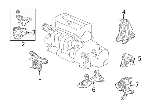 Engine & Trans Mounting for 2003 Acura RSX #1