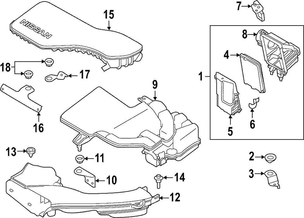 ma16 16554-6MA2B Genuine Nissan #165546MA2B Air Duct