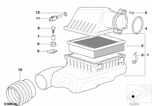 Intake Muffler for 1996 BMW 840i #0