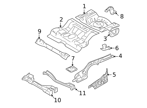 Rear Floor & Rails for 2012 Ford Fusion #1