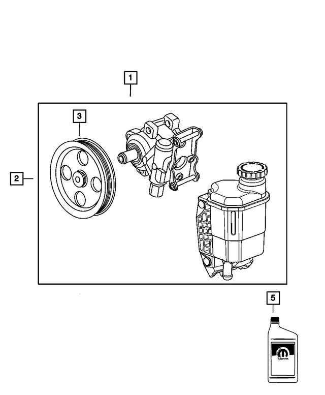 68102473AA - Steering: Power Steering Pump for Mopar Image