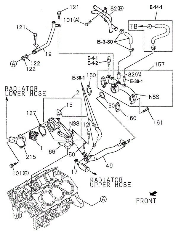 Thermostat - Piping for 1997 Honda Passport #0