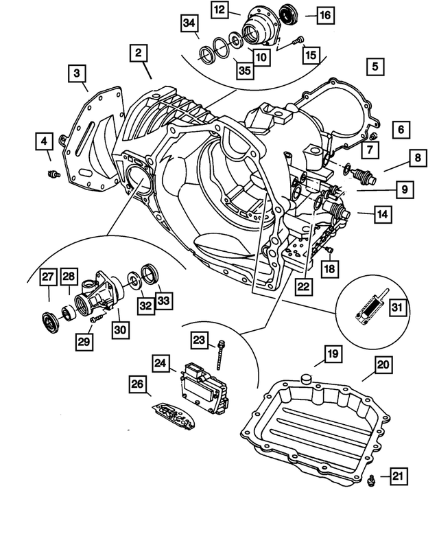 4883522AE - Automatic Transaxle 4 Speed: Transaxle Case for Mopar Image