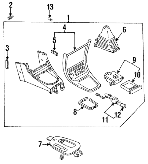 Center Console for 1996 Mazda Protege #1