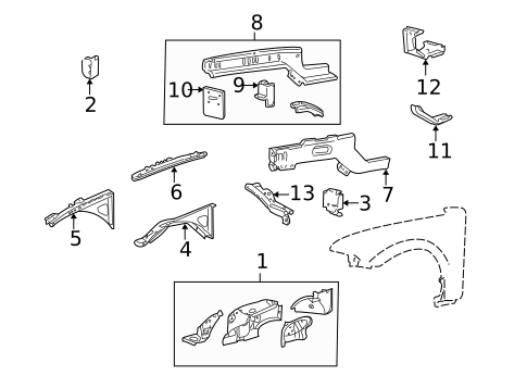 Structural Components & Rails for 2005 Lincoln LS #0