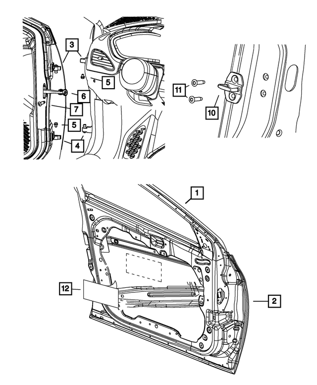 68082432AE - Doors, Door Mirrors and Related Parts: Door Upper Hinge, Right for Mopar Image