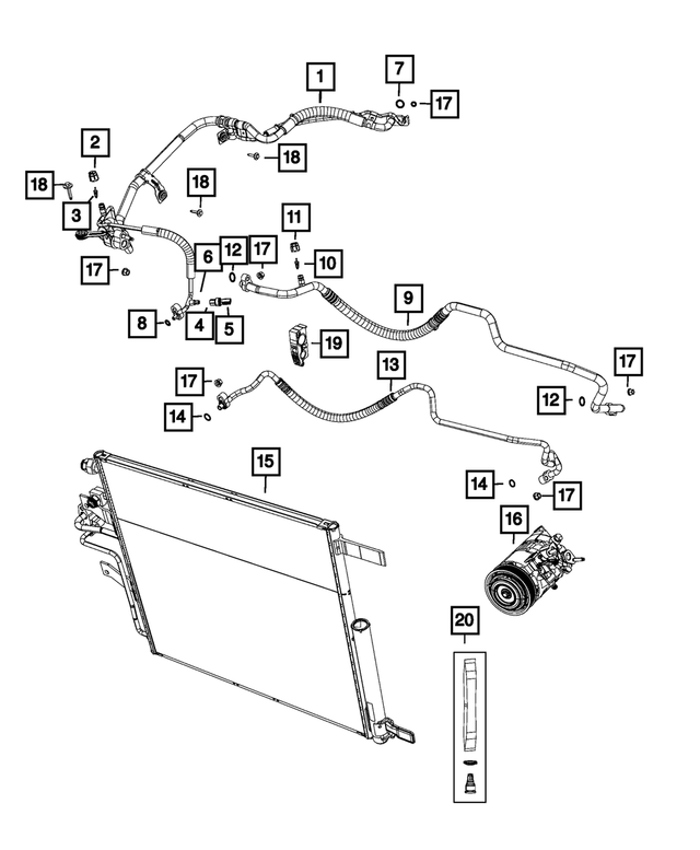 « 68277009AC – Air Conditioners and Heaters : Aspiration Et Liquide De Climatisation Conduite pour Mopar Image »