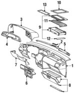 F1WY6604320C - Body: Instrument Panel for Mercury: Cougar Image