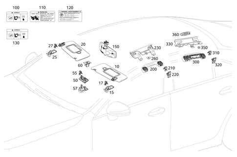 Sun Visor, Interior Mirror, Grab Handle for 2022 Mercedes-Benz CLS450 #0