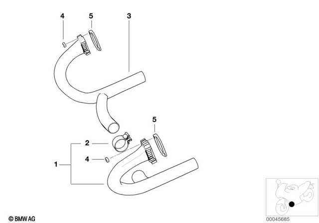 18117653274 - Exhaust System: Clamp - D=45 for BMW-Motorrad Image