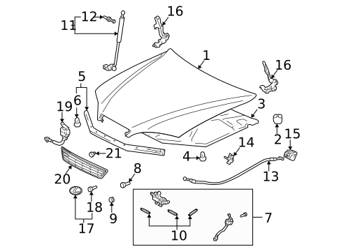 Grille & Components for 1999 Lexus ES300 #0