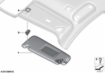 51167408556 - Vehicle Trim: Sun Visor, Alcantara with Label, Right for BMW: 740eX, 740i, 740iX, 745eX, 750i, 750iX, BMW ALPINA B7, M760iX Image image